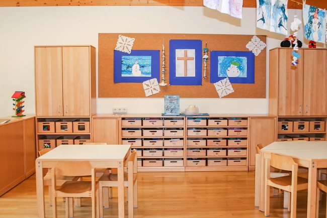 Ablagefächer im Kindergarten